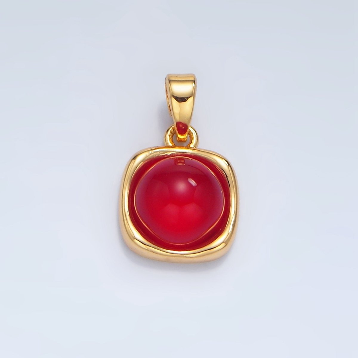 24K Gold Filled Onyx Gemstone Round Molten Bezel Pendant in Gold & Silver | AA980