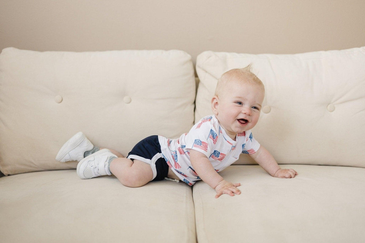 Navy Blue Bamboo Track Shorts
