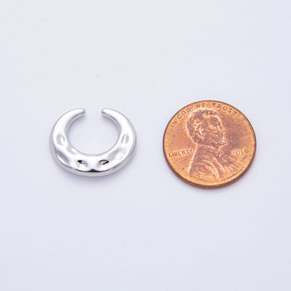 18K Gold Filled Hammered Wide Ear Cuff Earrings in Gold & Silver | AI261