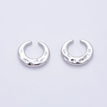 18K Gold Filled Hammered Wide Ear Cuff Earrings in Gold & Silver | AI261