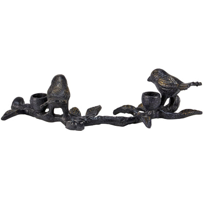 Birds On Limb Candle Holder