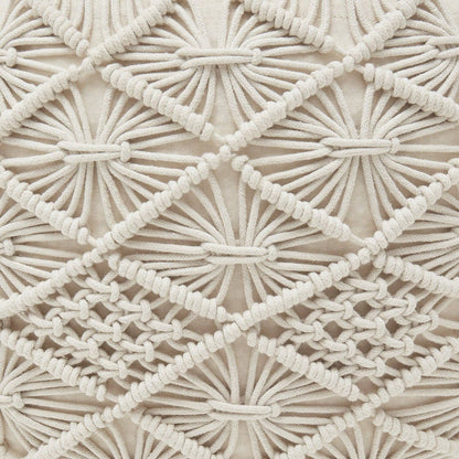 Cotton Macrame Braid Pouf Ottoman