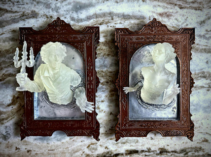 Ghost in the Mirror Wall Plaque, Glow in the Dark Resin | Victorian Gothic Haunted Wall Art |  Gift for Halloween and Spooky Home Decor