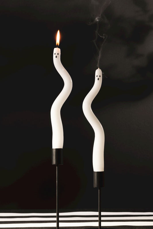 Ghost Shaped Halloween Taper Candles | Set of 2