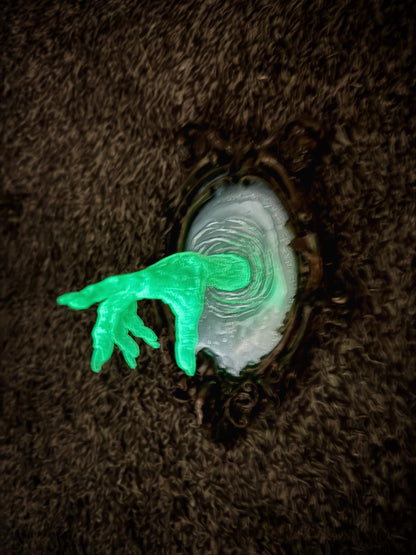 Spectral Hand Wall Plaque, Glow in the Dark Resin | Victorian Gothic Haunted Wall Art |Ghost Hand Gift for Halloween, Spooky Home Decor