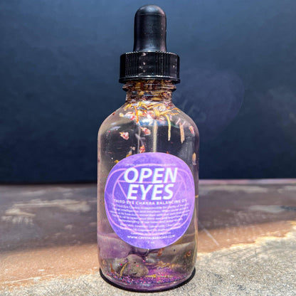 Open Eye Crystal Infused Bath & Body Oil (Third Eye Chakra)