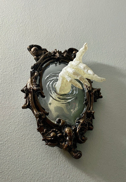 Spectral Hand Wall Plaque, White Version, Resin | Victorian Gothic Haunted Wall Art |Ghost Hand Gift for Halloween, Spooky Home Decor