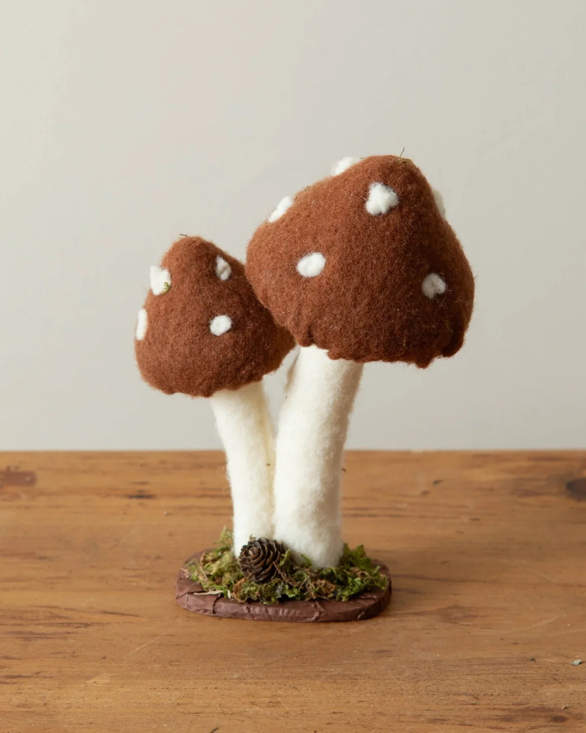 Round and Pointed Cap Felt Mushrooms