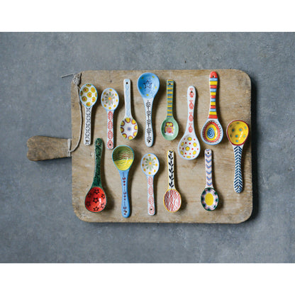 Hand-Painted Colorful Stoneware Spoons