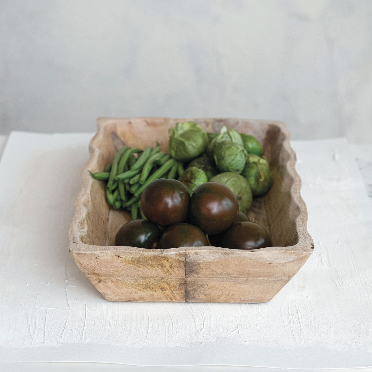 Mango Wood Scalloped Edge Tray