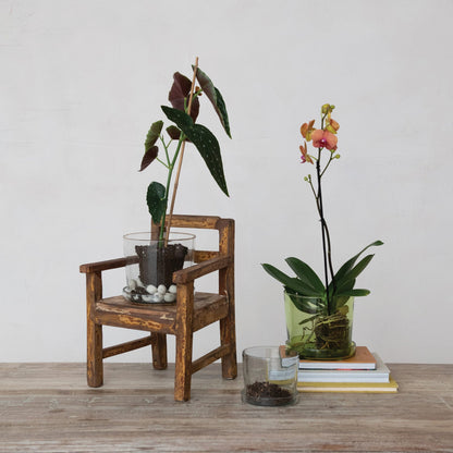 Distressed Reclaimed Wood Mini Decorative Chair