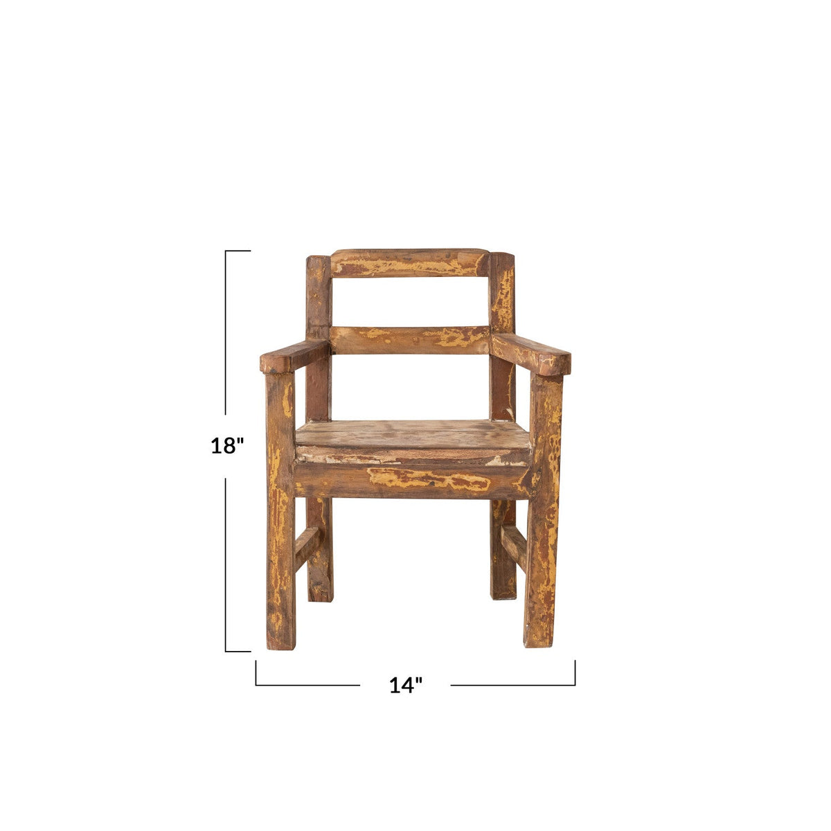 Distressed Reclaimed Wood Mini Decorative Chair