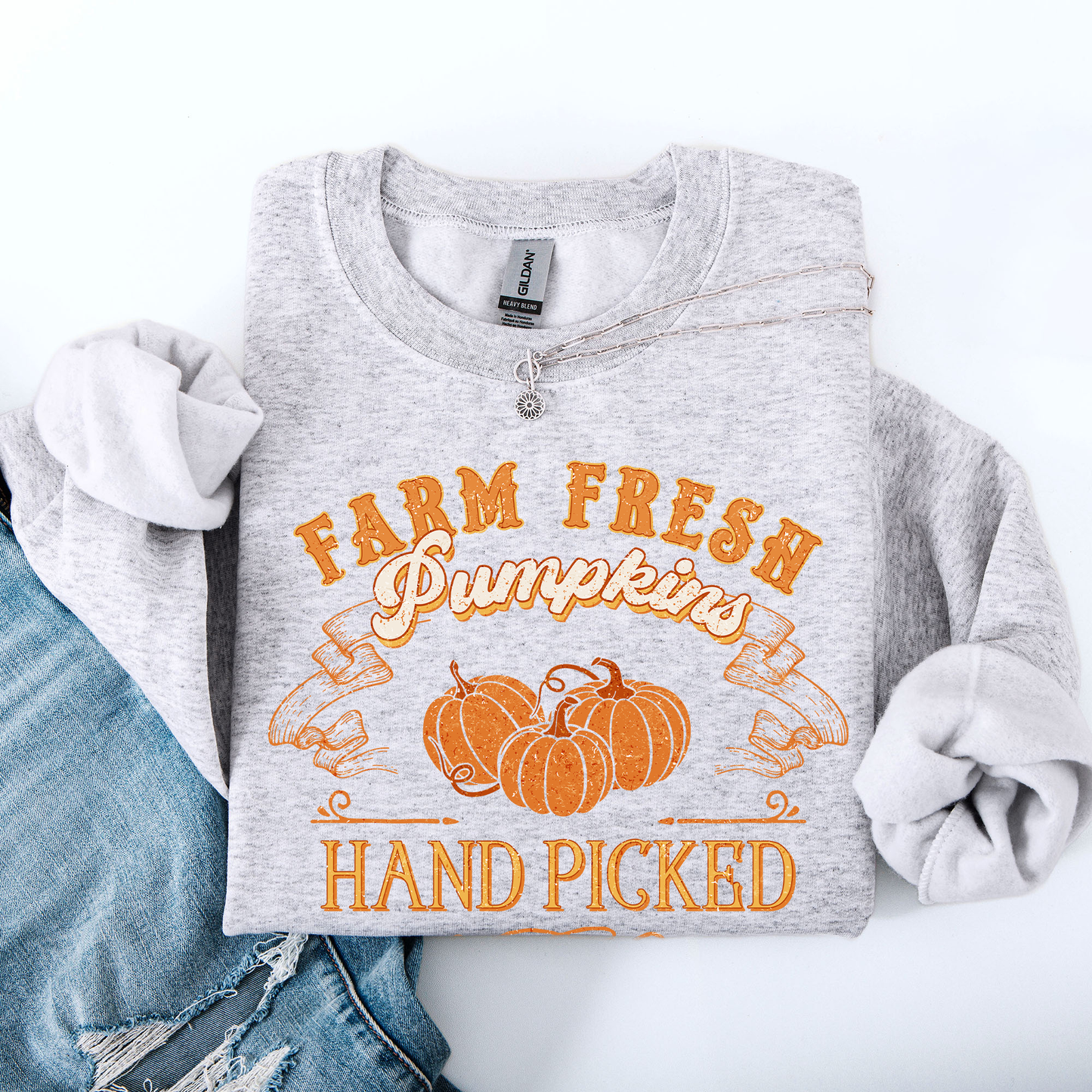 Farm Fresh Pumpkins Hand Picked Halloween Fall Autumn Sweatshirt