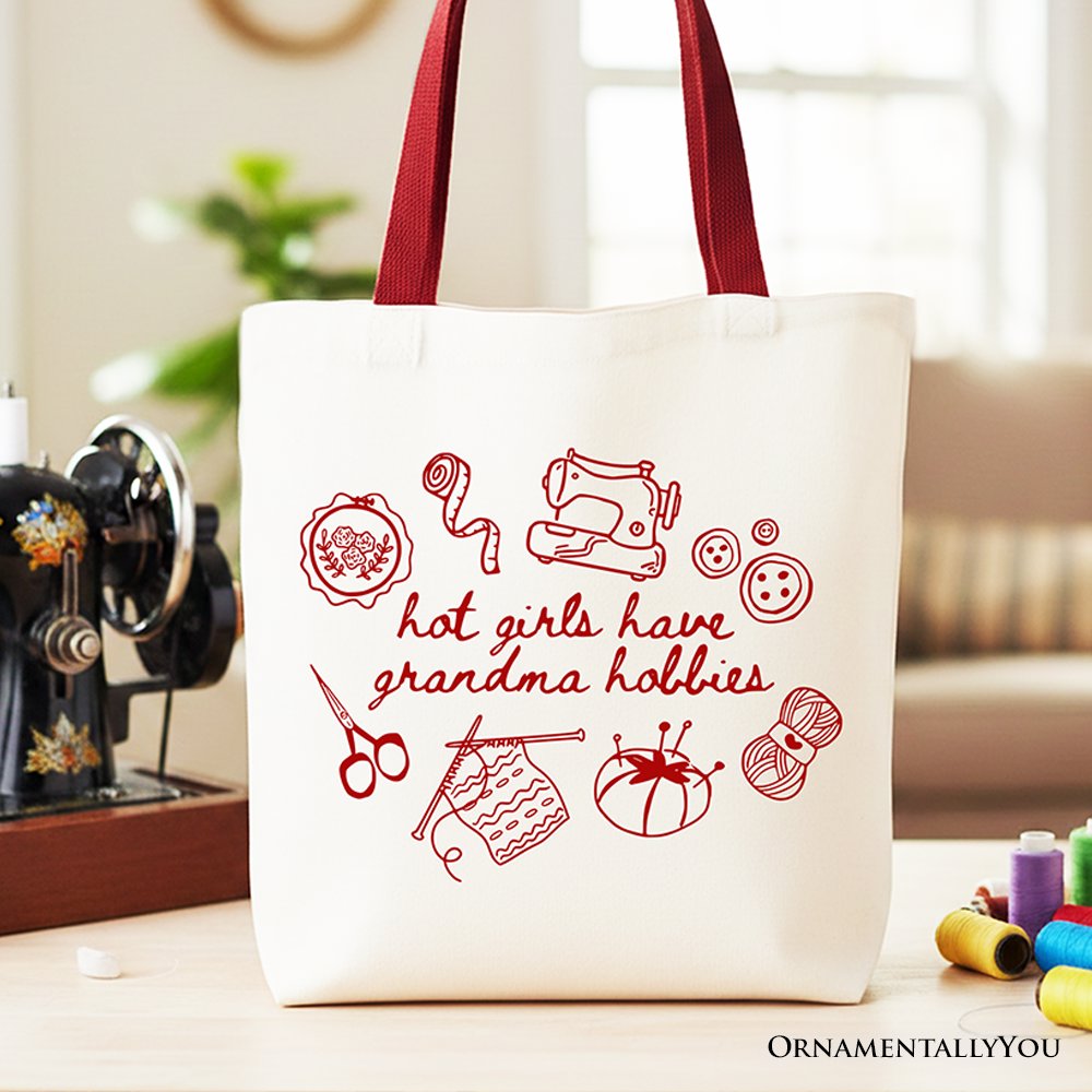 Granny Era Sewing Knitting Tote Bag
