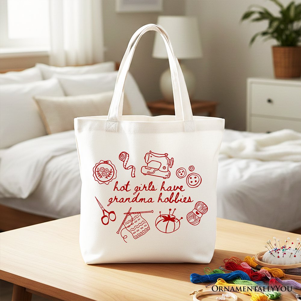 Granny Era Sewing Knitting Tote Bag