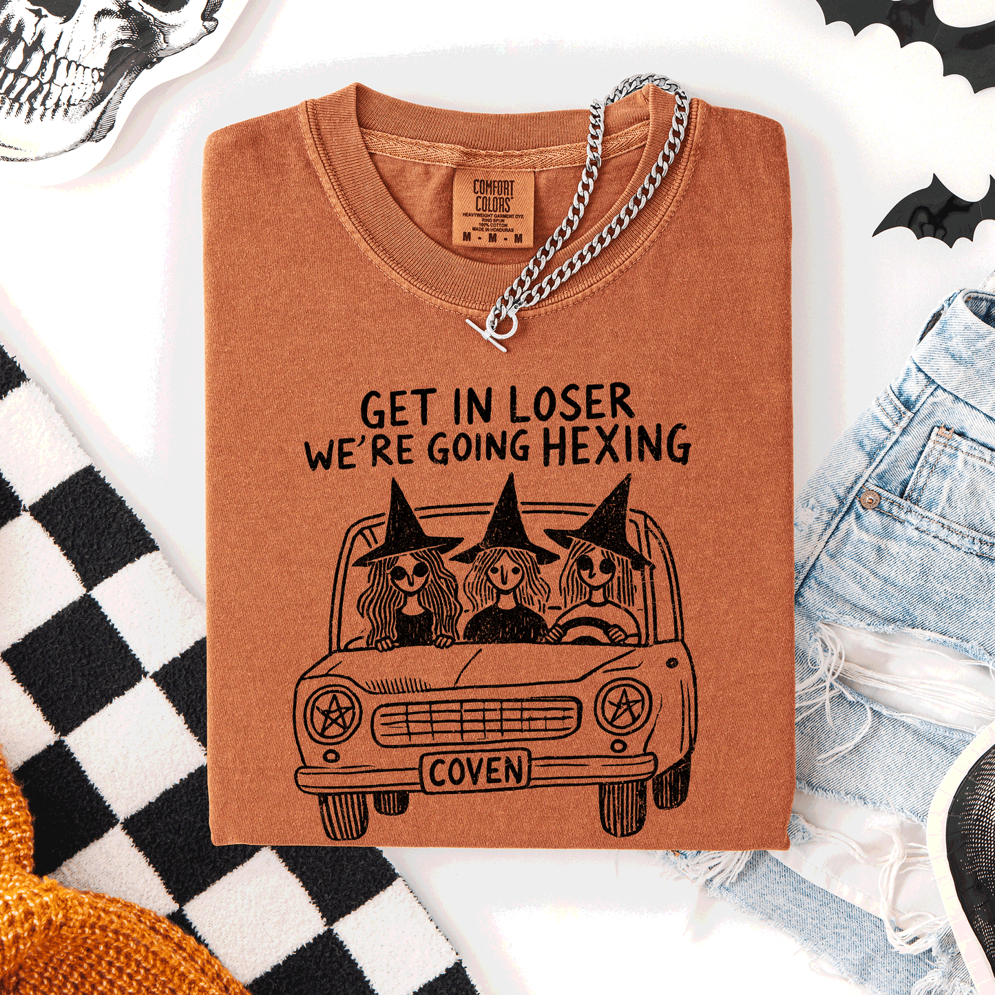 Get In Loser, We're Going Hexing Witch Coven Halloween Night Edition Comfort Colors Tee