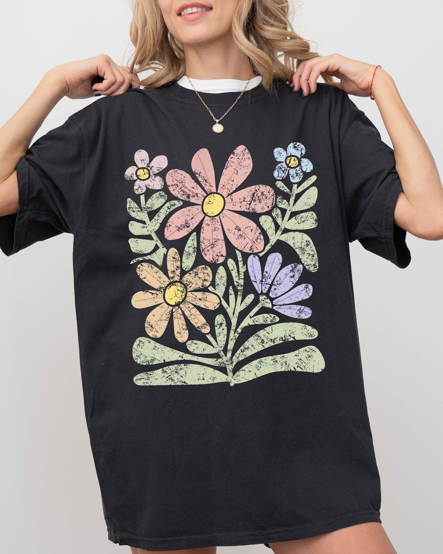 Groovy Abstract Flowers T-Shirt