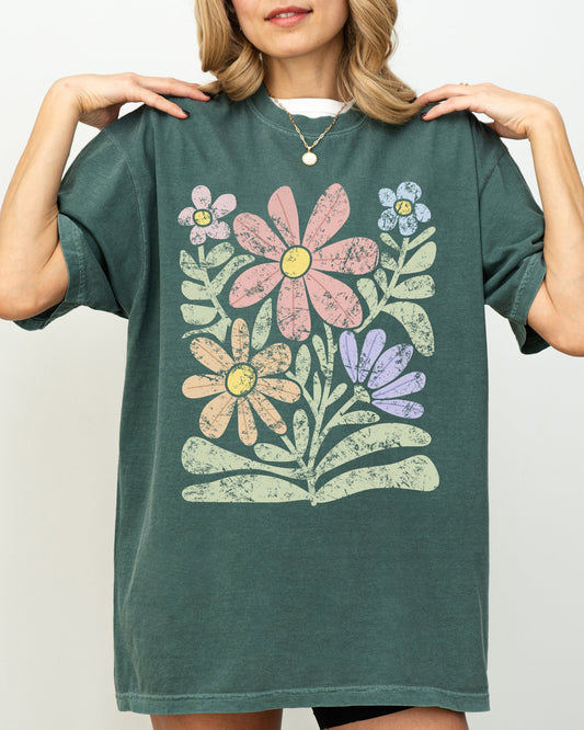 Groovy Abstract Flowers T-Shirt