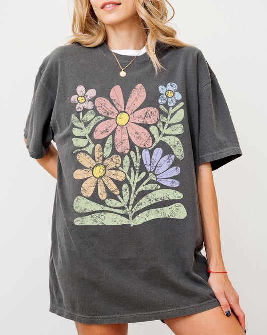 Groovy Abstract Flowers T-Shirt