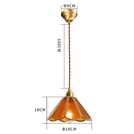 Vintage Glass Copper LED Pendant Lamp