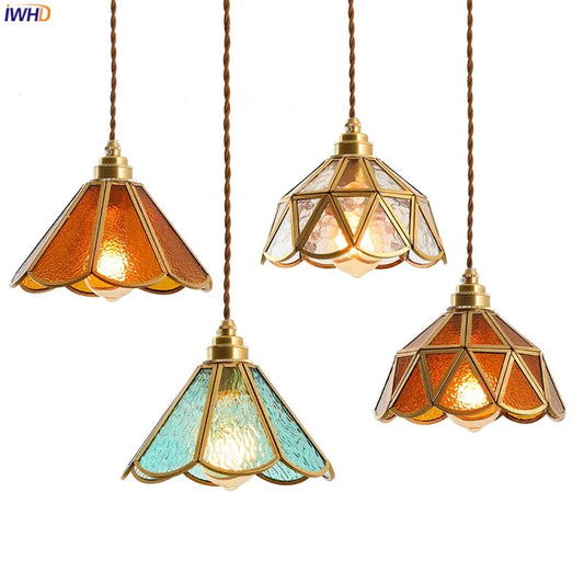 Vintage Glass Copper LED Pendant Lamp