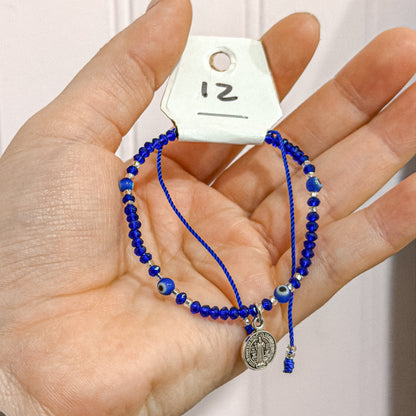 Blue Cross Mal de Ojo Protection Bracelet