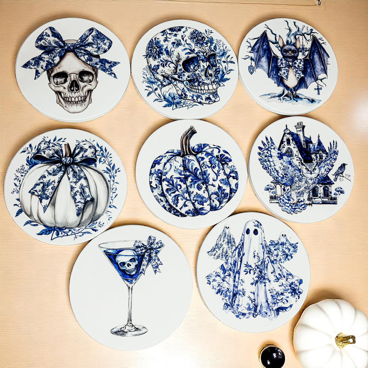 Chinoiserie Halloween Coasters