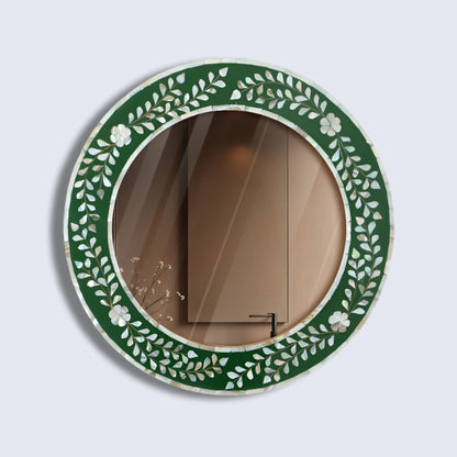make to order mother of pearl resin inlay wall hanging mirror frame
