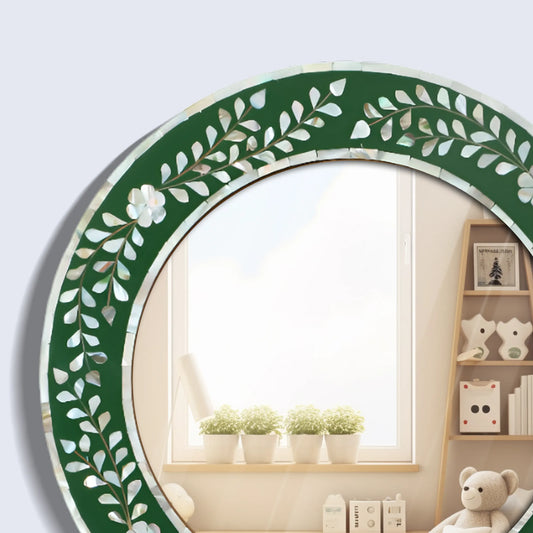 make to order mother of pearl resin inlay wall hanging mirror frame