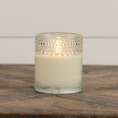Clear Dotted Bubble Glass 3D Flame LED Candle | 2 Sizes