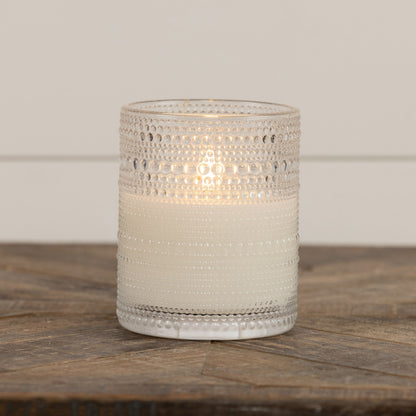 Clear Dotted Bubble Glass 3D Flame LED Candle | 2 Sizes
