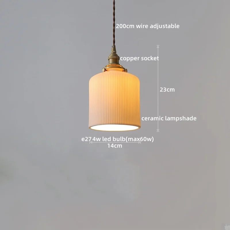 Pendant Lamp Copper Glass Hanging Light