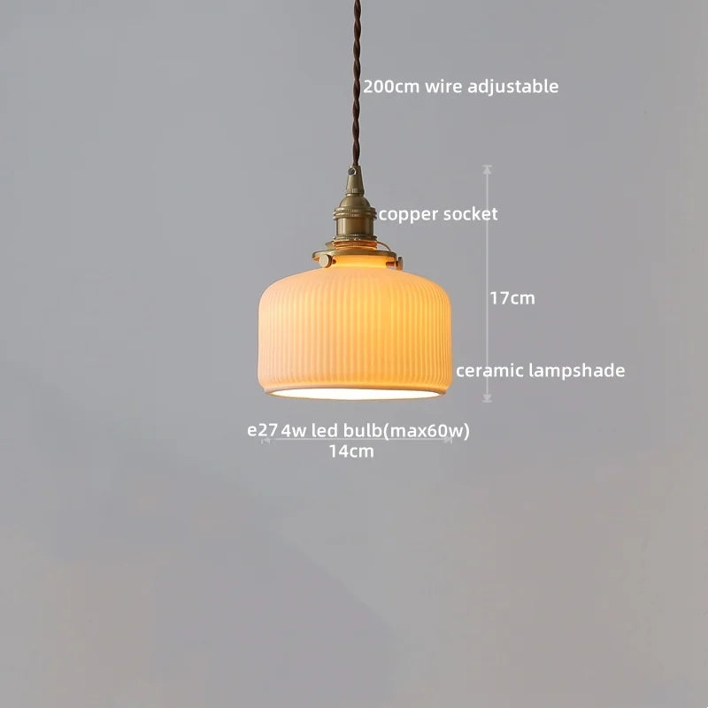 Pendant Lamp Copper Glass Hanging Light