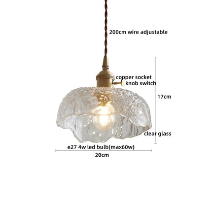 Pendant Lamp Copper Glass Hanging Light