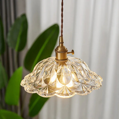 Pendant Lamp Copper Glass Hanging Light