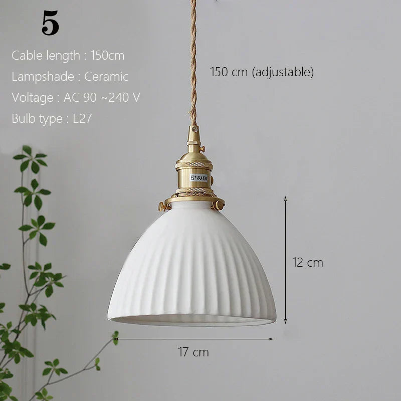 Japanese Ceramic Pendant Light