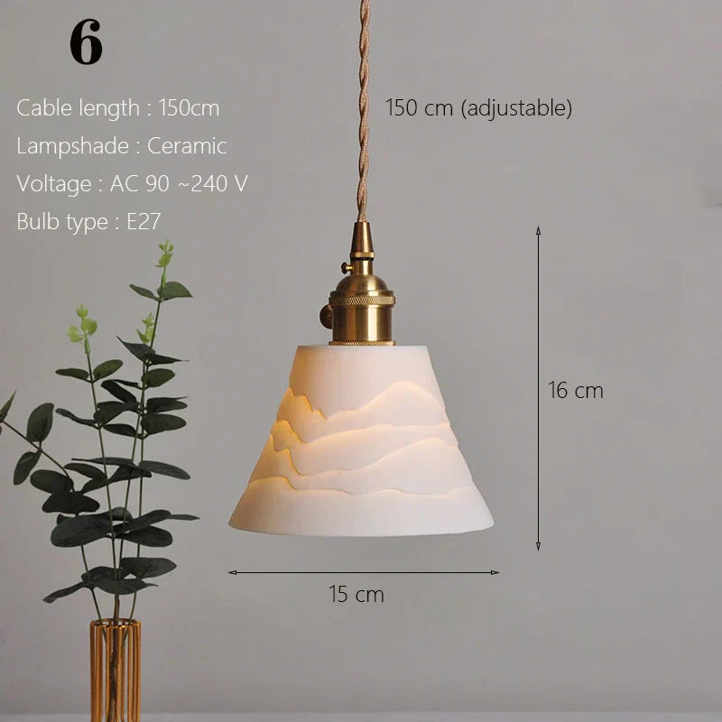 Japanese Ceramic Pendant Light