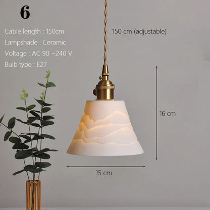 Japanese Ceramic Pendant Light