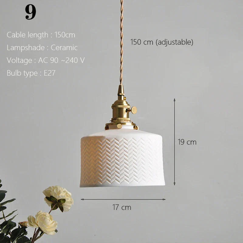 Japanese Ceramic Pendant Light