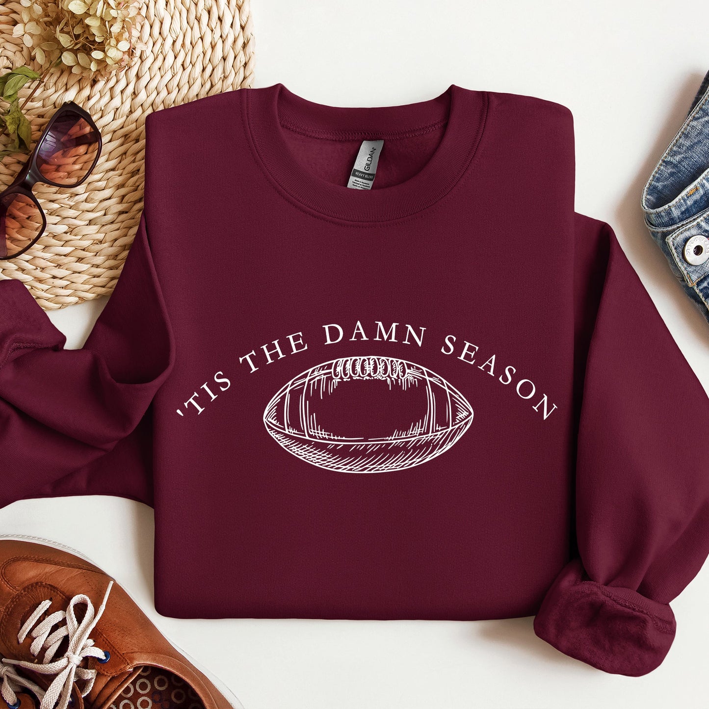Tis The Damn Season Football Tailgate Party Game Day Big Game Touchdown Sweatshirt