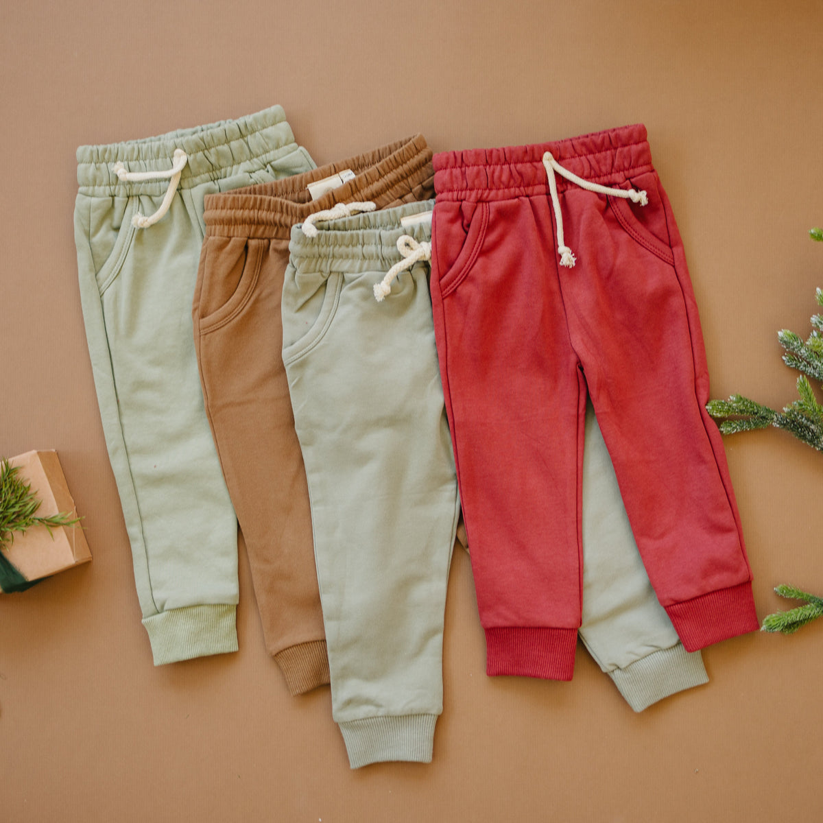 Cotton French Terry Jogger Pants - Christmas Matching