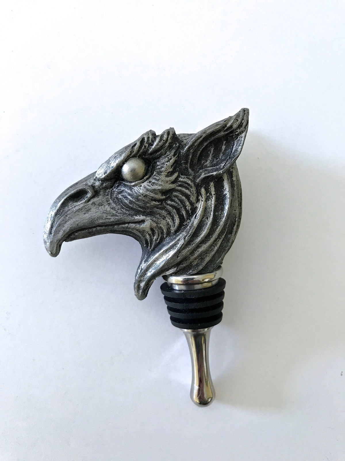Griffin Winestopper, Hand Sculpted Resin,  Mythic Fantasy Art Barware | Legendary Creature Bottle Stopper | Fantasy Wine and Barware Gift
