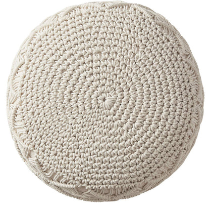 Cotton Macrame Braid Pouf Ottoman
