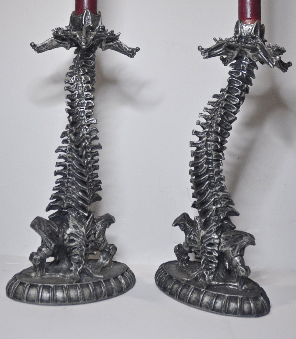 Helix Ossuary Candlestick holders, pair