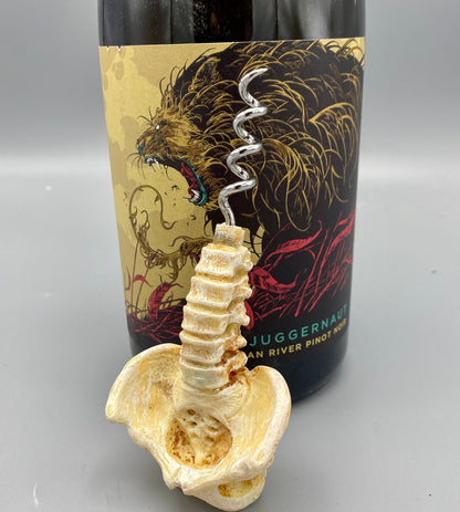 Spine and Pelvis Corkscrew, Hand Painted Resin | Gothic Medical Decor, Anatomy Spinal Cork Screw |Fantasy Gothic Wine and Barware Gift