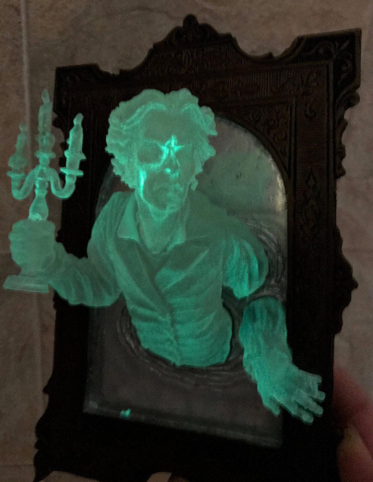 Gentleman Ghost in the Mirror Wall Plaque, Glow in the Dark Resin| Victorian Gothic Haunted Wall Art | for Halloween and Spooky Home Decor