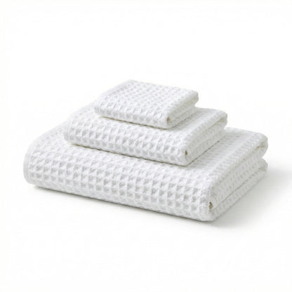 Cloud Waffle Geometry Bath Towel & Washcloth