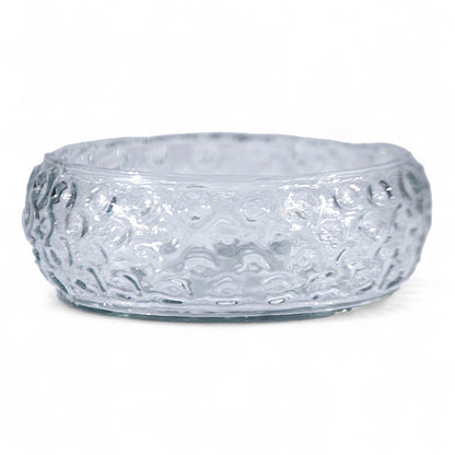 Hand-Blown Glass Inverted Hobnail Bowl