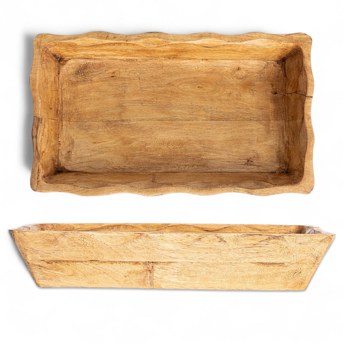 Mango Wood Scalloped Edge Tray