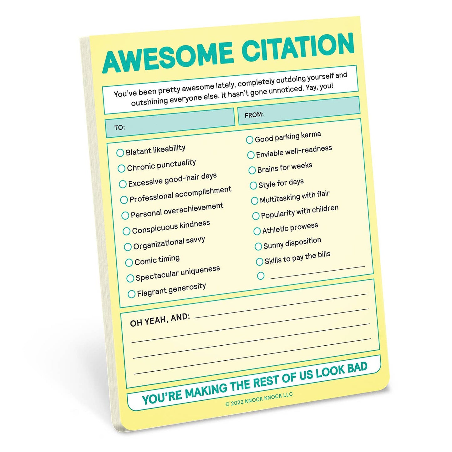 *Awesome Citation Nifty Note Pad (Pastel Version)